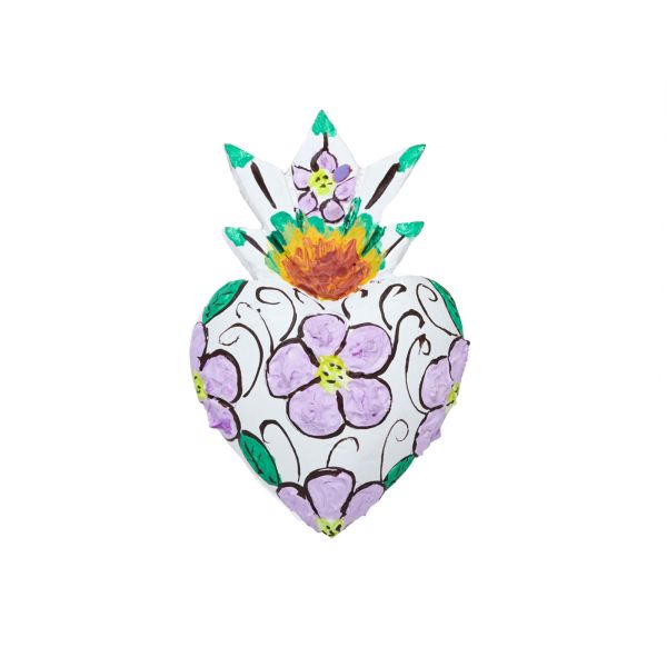 Cuore piccolo lilla bianco