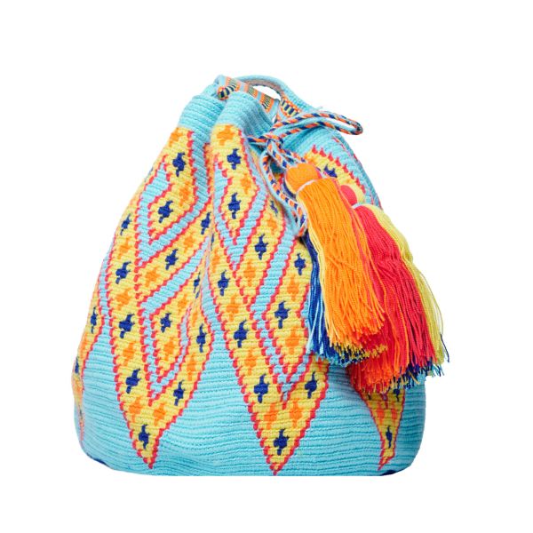 Mochila estándar amarillo turquesa